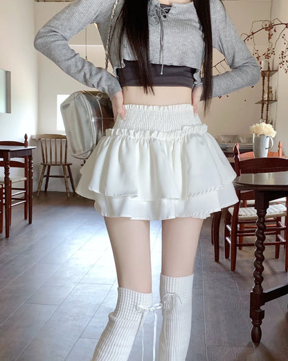 Women‘s High Waist Ballet Cake Skirt 2026 Spring Summer Slimming Short A Line Fluffy Mini Pants Style