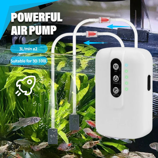 Air Pump With Adjustable Air Volume 2 Working Modes Portable Oxygen Aerator Pump For Fishing Aquarium Fish Tank