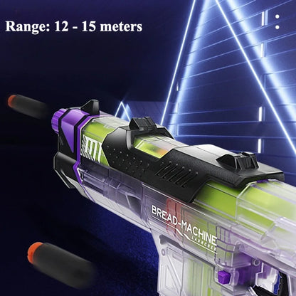 Manual Pull Loading Soft Bullet Toy Gun for Outdoor Shooting Battle Foam Dart Launcher with 2Pcs Magazine Christmas Gifts