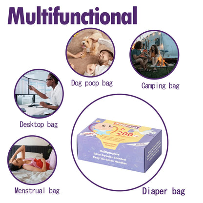 Portable Nappy Bags Disposable Scented Leak-proof Odor Removing Garbage Bag for Feminine Products Diaper Disposal Pet Waste Bags
