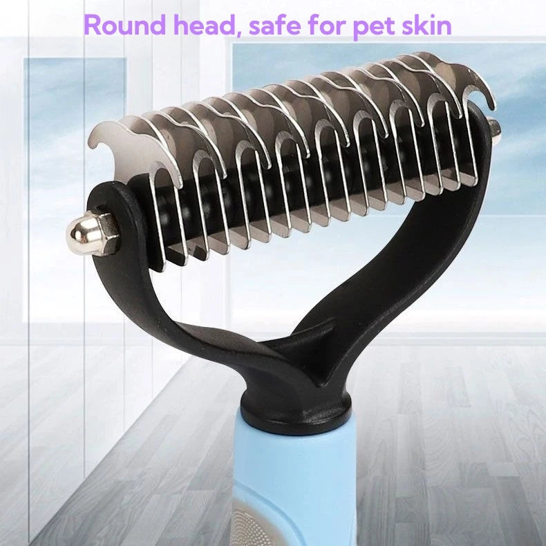 Pet Dog Detangler Dual Side Pet Dematting Comb Dog Cat Knot Remover Brush Undercoat Deshedding Grooming Tool for Long Short Hair