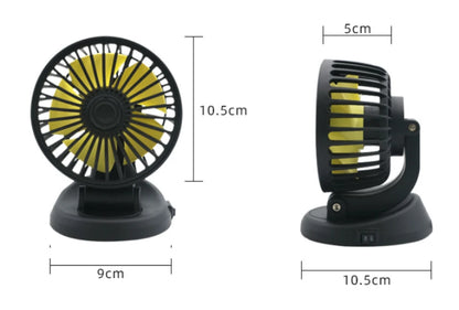 Car Fan 360° Adjustable 3 Head Air Fan Automotive Electric Fan USB/12V/24V Fan 2 Speeds Car Silent Fan For Home Desk Office&Car
