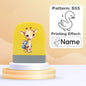 Cartoon Giraffe Customized Name Stamps for Kids,Personalized Waterproof Stamp for Clothing Name Seal for Student&Child