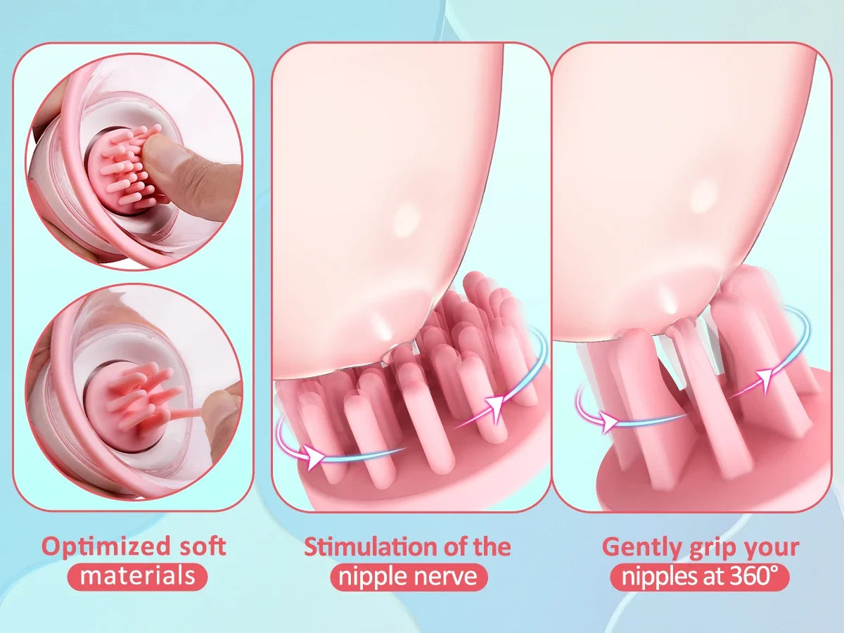 Breast Enhancement Sucking Vibrator Rotating Vacuum Pump Bra Sucker AV Breast Massager Female Nipple Stimulation Masturbator