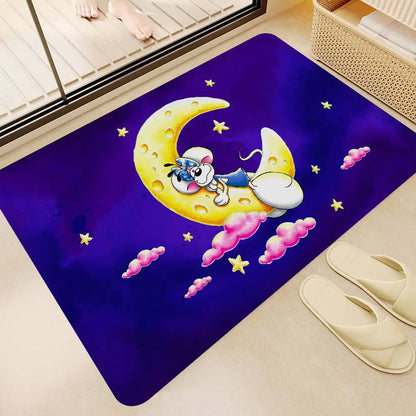 Popular Character D-Diddl Cut Bathroom Mat Non-Slip Laundry Room Mat Laundry Decor Balcony Child Living Room Toilet Rug