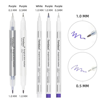 1pc Professional Surgical Sterile Skin Marker Pen Microblading Tattoo Eyebrow Lip Skin Marker Pen Measuring Ruler Set Tool