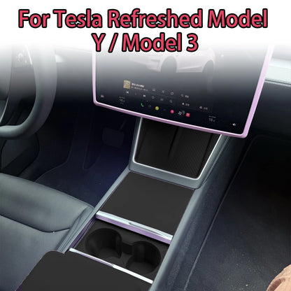 For Tesla Model Y/YL/3 Highland Center Console Wireless Charging Silicone Pad Cup Holder Mat Anti-slip black style accessories