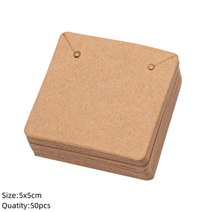 50/100Pcs 5x4cm Earring Cards Cardboard Labels DIY Jewelry Display Stand Holder Small Businesses Selling Packaging Supplies
