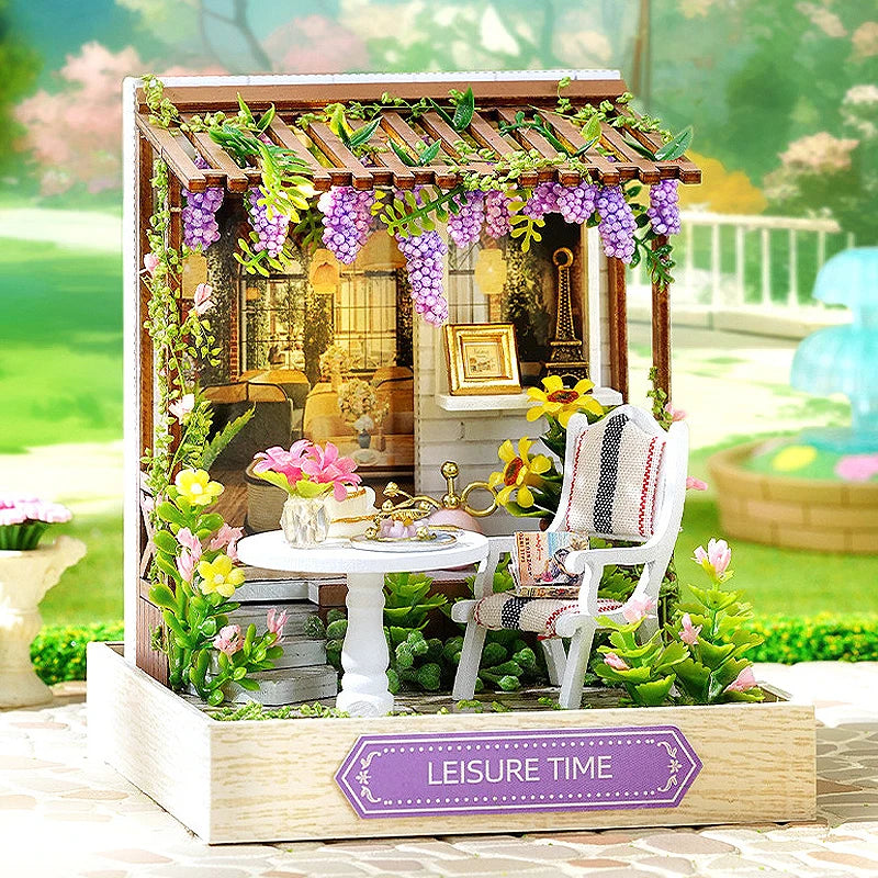 Mini Doll House DIY Small House Kit Handmade 3D Puzzle Assembly Model Building Room Bedroom Decoration Wooden Craft BirthdayGift