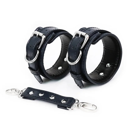 Professional BDSM Red Leather Harness Set Collar Handcuffs Restraint Kit for Women Slave Role Play Fetish Gear Adult Game Toy