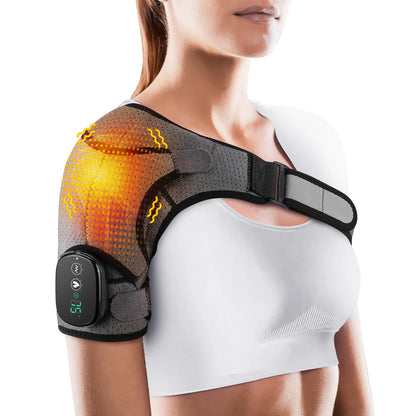 Electric Shoulder Massager Heating Pad Vibration Massage Support Belt Shoulder Thermal  Brace