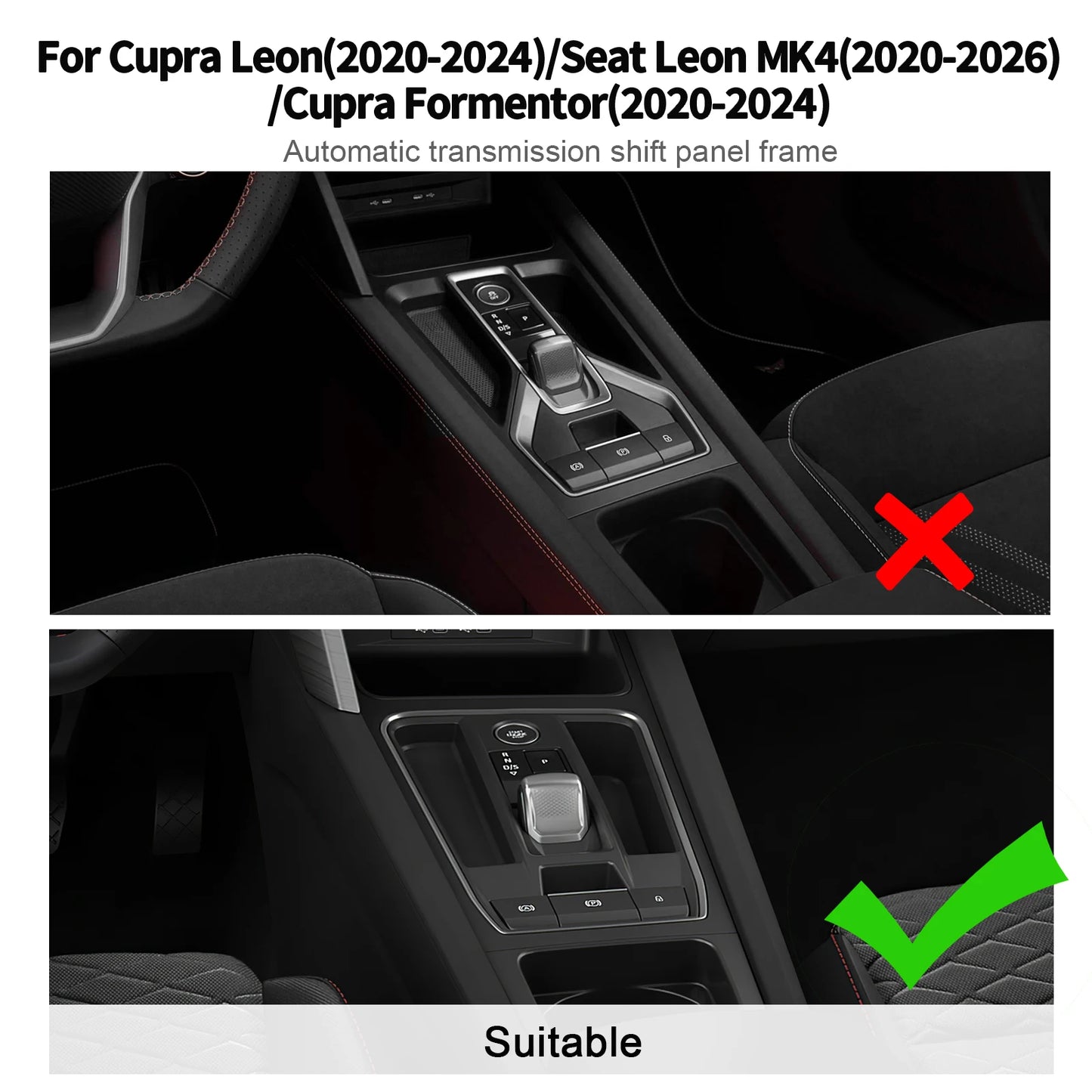 For Cupra Formentor 2020 2021 2022 2023 2024 2025 2026 Seat Leon MK4 Cupra Leon Carbon Fiber Style Automatic Car Gear ABS Trim