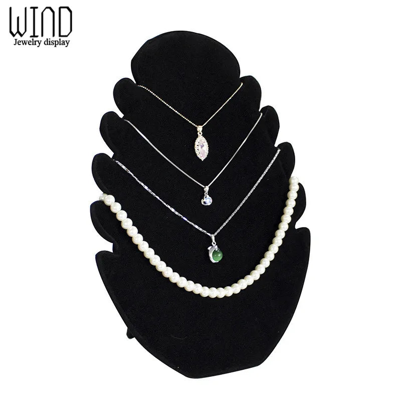 High-grade Velvet Necklace Display Stand Jewelry Showing Board Pendant Organizer for Jewellry Store Display Stand