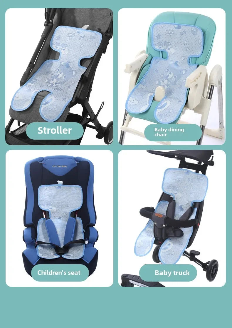 Car Seat Cooling Baby Stroller Mat Ice Fabric Washable Baby Safety Seat Mat Universal Baby Stroller Sleeping Cushion Seat Pads