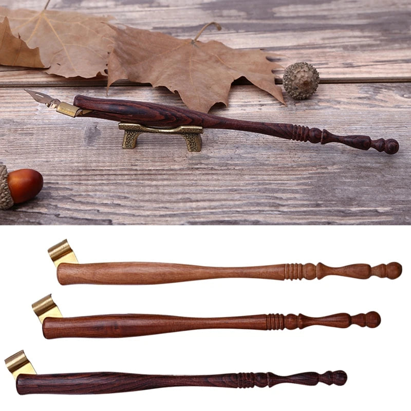 Wooden Dip Pen Holder Fountain Dip Pen Rod Oblique Pen Nib Adjustable for Kid Adult Art Drawing Calligraphy Illustration