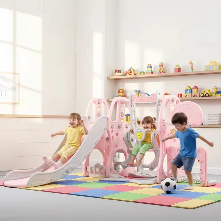 Foldable Kids Slide for Home Indoor Playground HDPE Plastic Foldable Multifunctional Slide for Toddlers School Garden