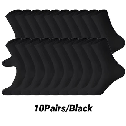 5/10Pairs Neutral Round Neck Socks Spring Summer Sweat Absorbing Breathable Comfortable All-Season Sports Men's High Classic