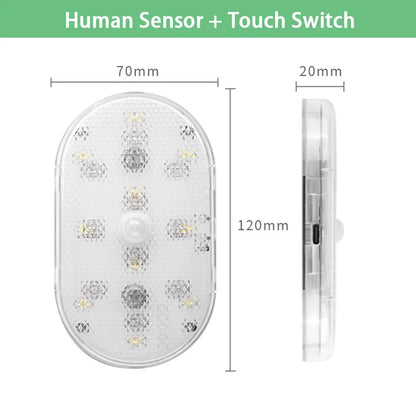 Motion Sensor Led Light 650mAH USB Rechargeable Automatic Induction Sensing Light Wireless Foot Lamp for Car Trunk Door