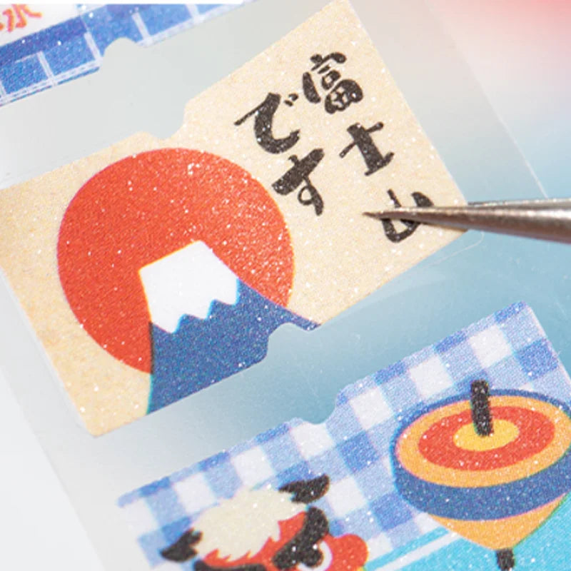 Mr.Paper Old Time Japanese Style Label Die Cut Tape scrapbooking washi tape DIY Handbook colourful tape Student Stationery Gift