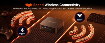 ACEMAGIC AMD Ryzen 5 7430U Mini PC 16GB LPDDR4X RAM 512GB SSD Windows 11 Pro Small Form Factor Computer WiFi 6 Triple Display PC