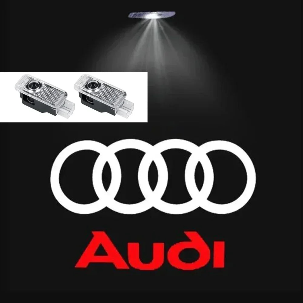 2pcs Car Door Welcome Lights Projector Ghost Shadow Lamp for Audi A1 A3 8P 8V A4 A5 A6 A7 A8 Q3 Q5 Q7 Q8 Sline TT Logo