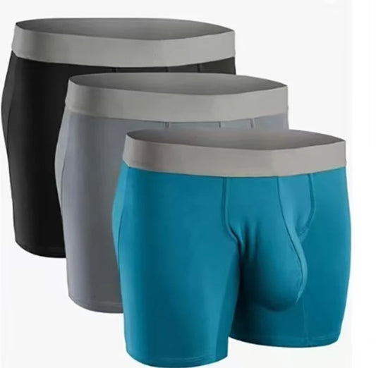 Large bag flat corner pants, long men's underwear sports shorts