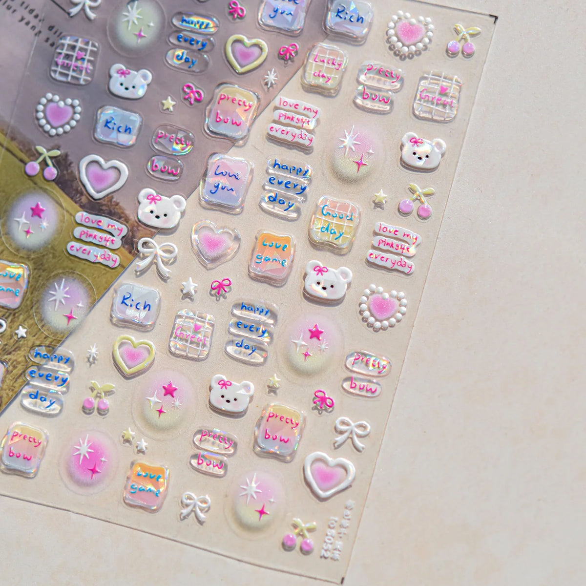 Iridescent Water Bubbles Shiny Stars Colorful 5D Nail Art Stickers Dreamy Water Drop Self Adhesive Decorations Manicure Decals