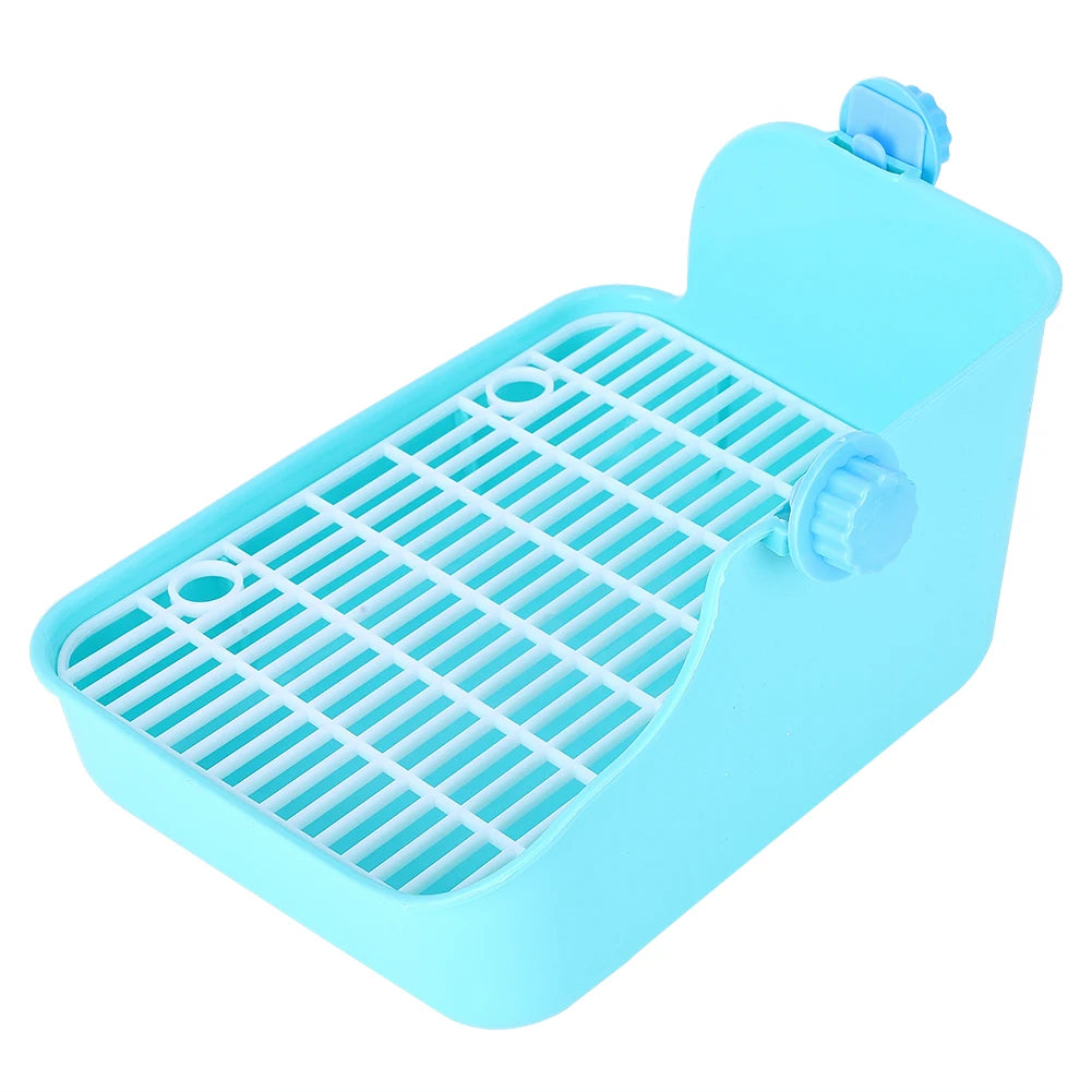 Square Shape Pet Toilet Plastic Easy to Install Small Animal Toilet for Rabbit Chinchilla Guinea Pig Cage Use