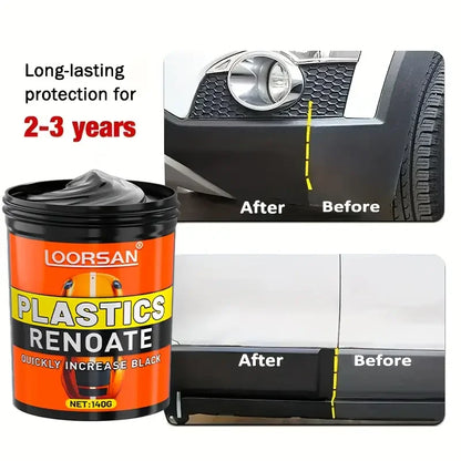 Car Interior Refurbishing Kit, Long-Lasting Plastic and Rubber Repair Agent - Enhances Black Frame Renewal, Tire Shine