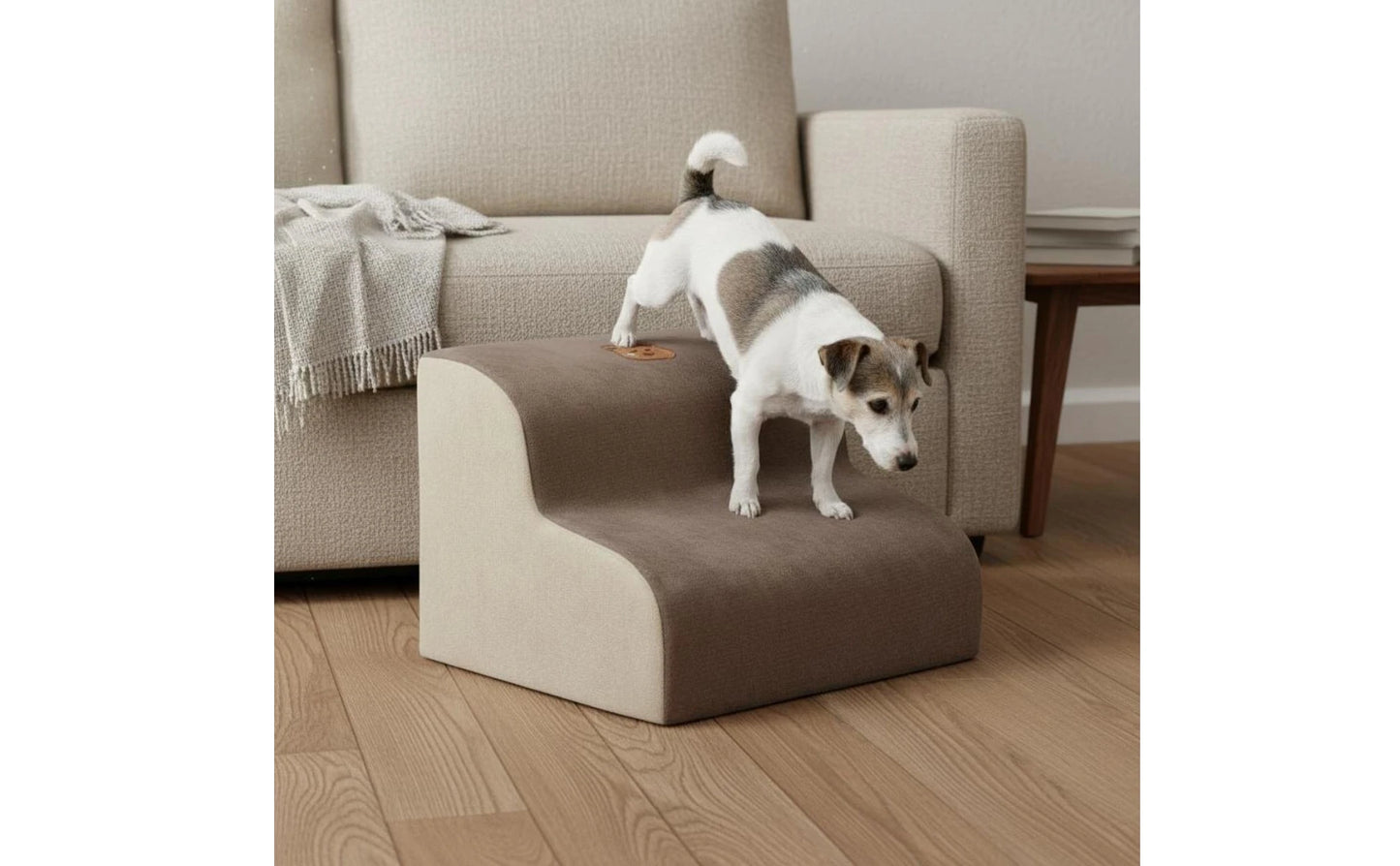 Pet Stair Ramp Washable Dog Ramp and Stairs Foam Pet Stairs Detachable Cover Sturdy for Sofa