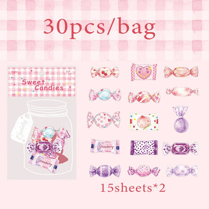 Candy Shaped Sticker Pack, Sweet Style Stickers for Junk Journal Decoration, Decorative Stickers for Water Cups, Photo Frames