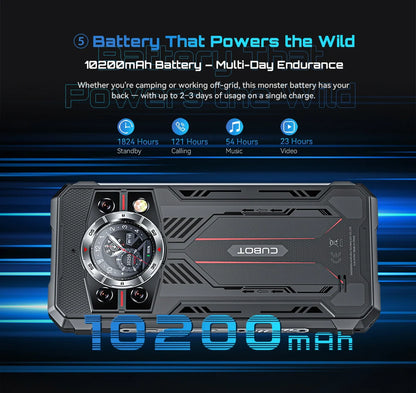 Cubot Rugged Smartphone 5G King Kong 11, Android 15, Up to 32GB RAM+256GB ROM, 108MP Camera, 10200mAh, Dual Screen, MTK7025, 6nm