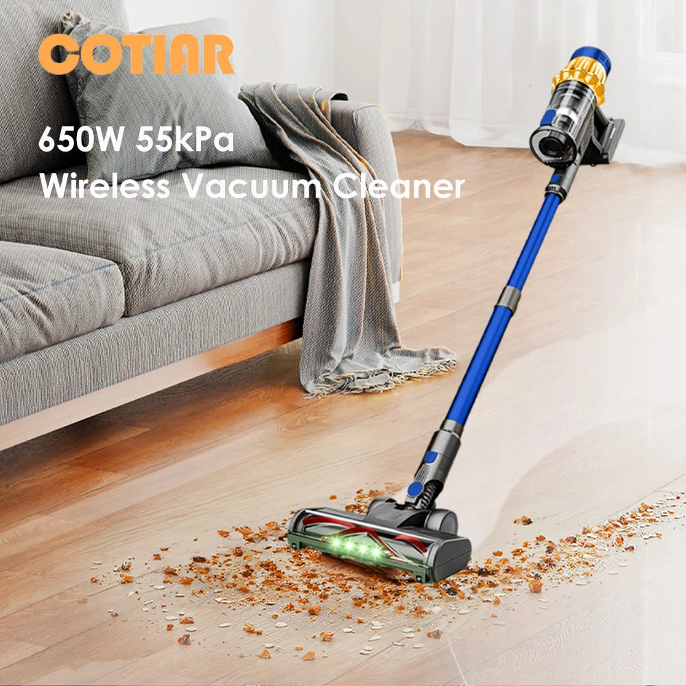 COTIAR V22 650W 55000PA Suction Power Cordless Vacuum Cleaner Handheld Home Appliance Portable Vacuum Cleaner Removable Battery