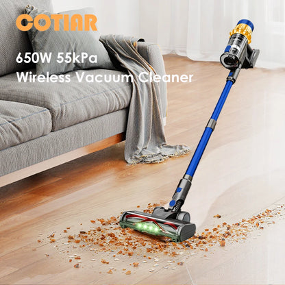 COTIAR V22 650W 55000PA Suction Power Cordless Vacuum Cleaner Handheld Home Appliance Portable Vacuum Cleaner Removable Battery