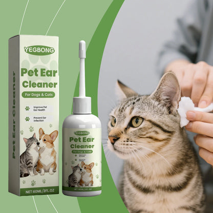 Pet Ear Cleaner Liquid for Dogs Cats Gentle Ear Wash Drops Removes Dirt Earwax buildup Deodorizer for Daily Ear Care Cleaning 50