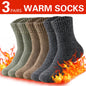 3 Pairs Winter Thick Towel Men's Socks Man's Outdoor Sports Long Socks Cold Resistant Frost Proof Snow Socks For Man Gift 39-44
