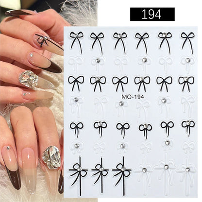 White Black French Line Nail Stickers Stripe 3D Gradient Lines Sliders DIY Stickers for Nails Nail Accessories Manicure Decor