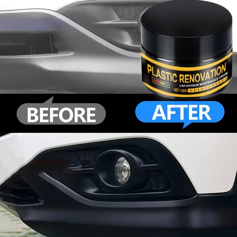 1 Piece 100g Car Plastic Repair Agent Recovery Black Luster Car Interior Leather and Panel Update Wax Coating Car Polishing and Repair Coating Cleaning Rejuvenation Repair Wax