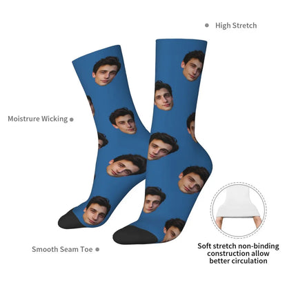 Customized face-shaped socks  Unisex customized socks  Personalized picture socks  Photo socks  Customized socks as gifts