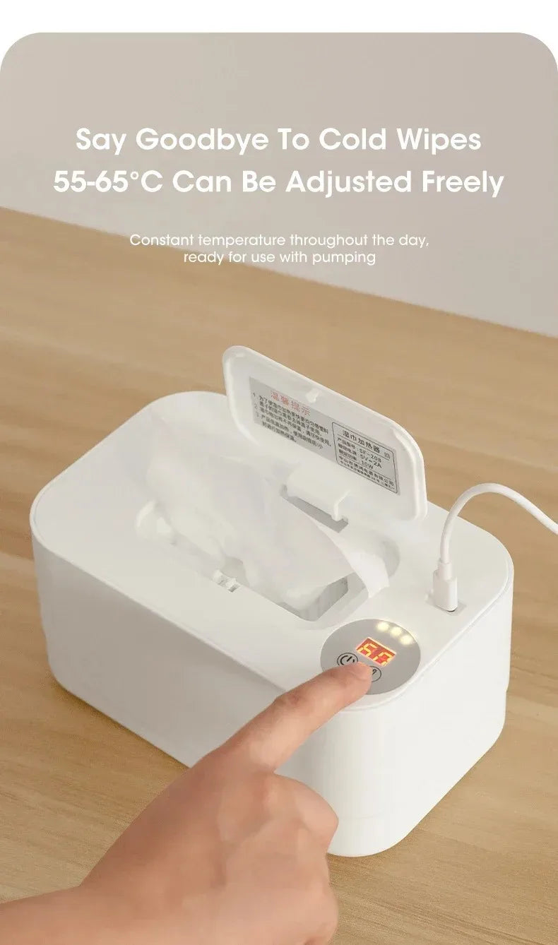 Portable USB Multifunction Baby Wipe Warmer Heater with LED Display for Home and Car Wet Towel Dispenser Heating Box