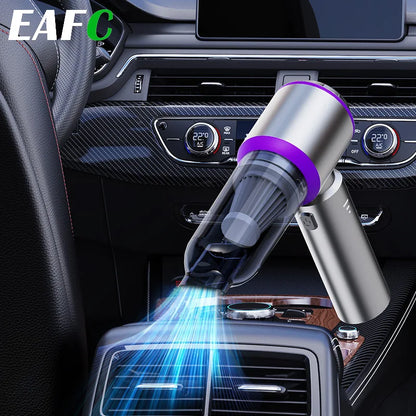 Upgraded Car Vacuum CleanerPowerful 6000mAh Wet/Dry Suction 70dB Low Noise Type-C Charging for Home/Car Cleaning Portable Blower