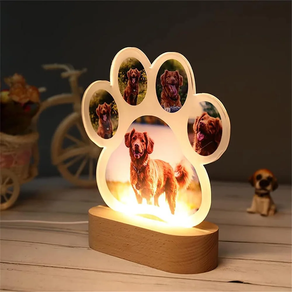 Custom Photo Dog Paw Night Light Personalized Memorial Gift Exquisite Decor for Dog Lovers Exquisite Home Decor Custom Light