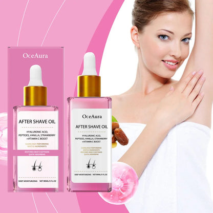Strawberry Scented After Shave Oil - Soothing Post Hair Removal Essential Oil For Smooth Hydrated Skin, Non-Greasy Formula