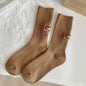 1/3Pairs Winter Thick Warm Padded Socks Solid Color Mid Calf Socks Women’s Casual Embroidered Logo Pile Socks Cold Weather Wear