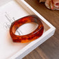 Wide Geometric Smuding Acrylic Bangles for Women Europe and America Vintage Resin Cuff Bracelets Chunky Wristband Hand Accessory