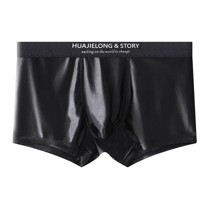 1/3PCS Men's Cool Ice Silk Boxers Shorts Summer Satin-like Solid Underpants Skin Friendly Breathable Mesh Crotch Male Underwear