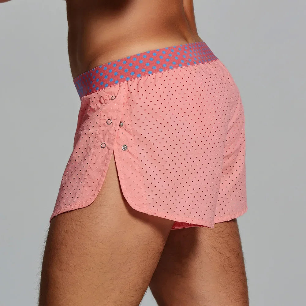 Solid color, men's mesh breathable men's shorts, boxer men's boxers 240503