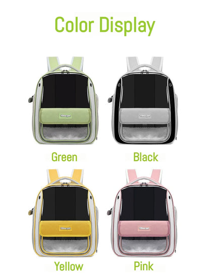 Breathable Portable Cat Carrier Transparent Large-Capacity Waterproof and Wear-Resistant Travel Backpack for Pets Foldable