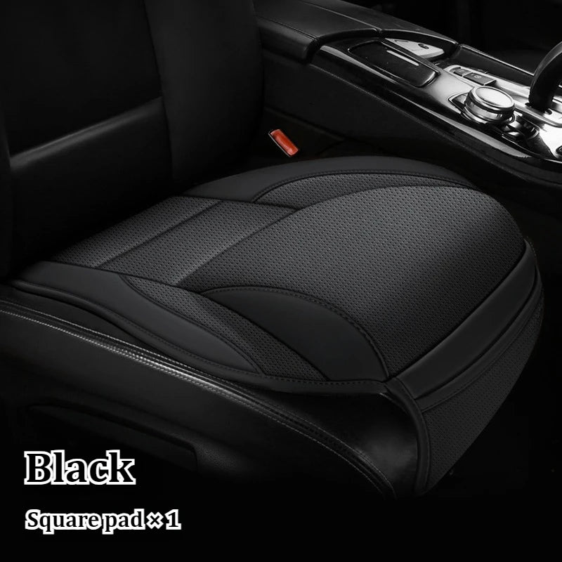 Ergonomic PU Leather Car Seat Cushion with Lumbar & leg Support Ventilated Design Storage Pockets Universal Fit for Most Cars