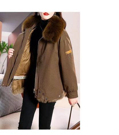 Upgraded 2023 Autumn/Winter omen's Pi vercomes Warm tras Coat Natural Fox Hair Fashion Wool Coat Temperament Slimming Inner Tank